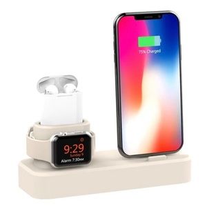 Tech Theory 3-in-1 Charging Station Silicone Apple Watch Airpods iPhone White